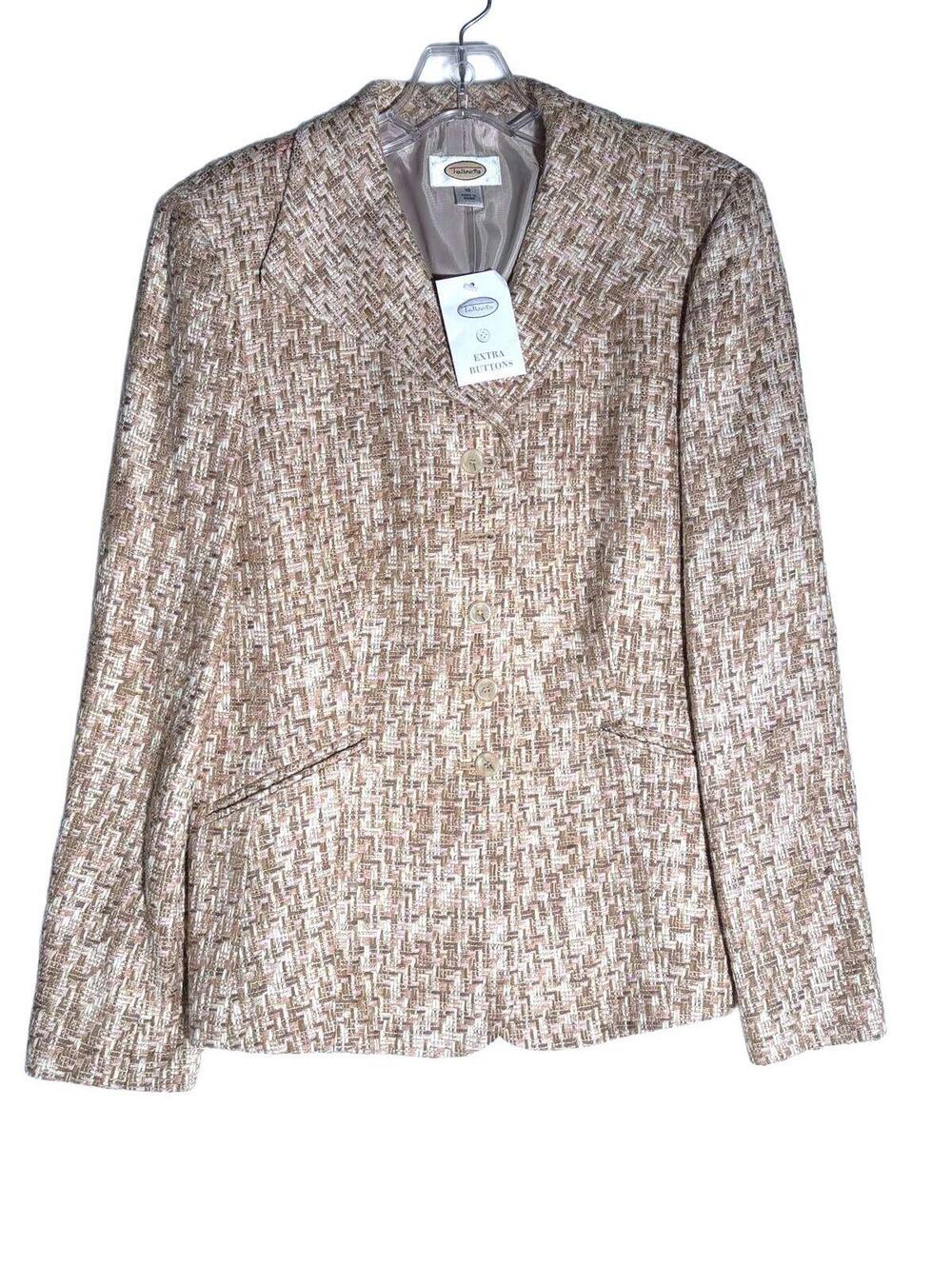 Vintage Talbots Collection Silk Cotton Tweed Blazer NWT Size 10 Office Grandma